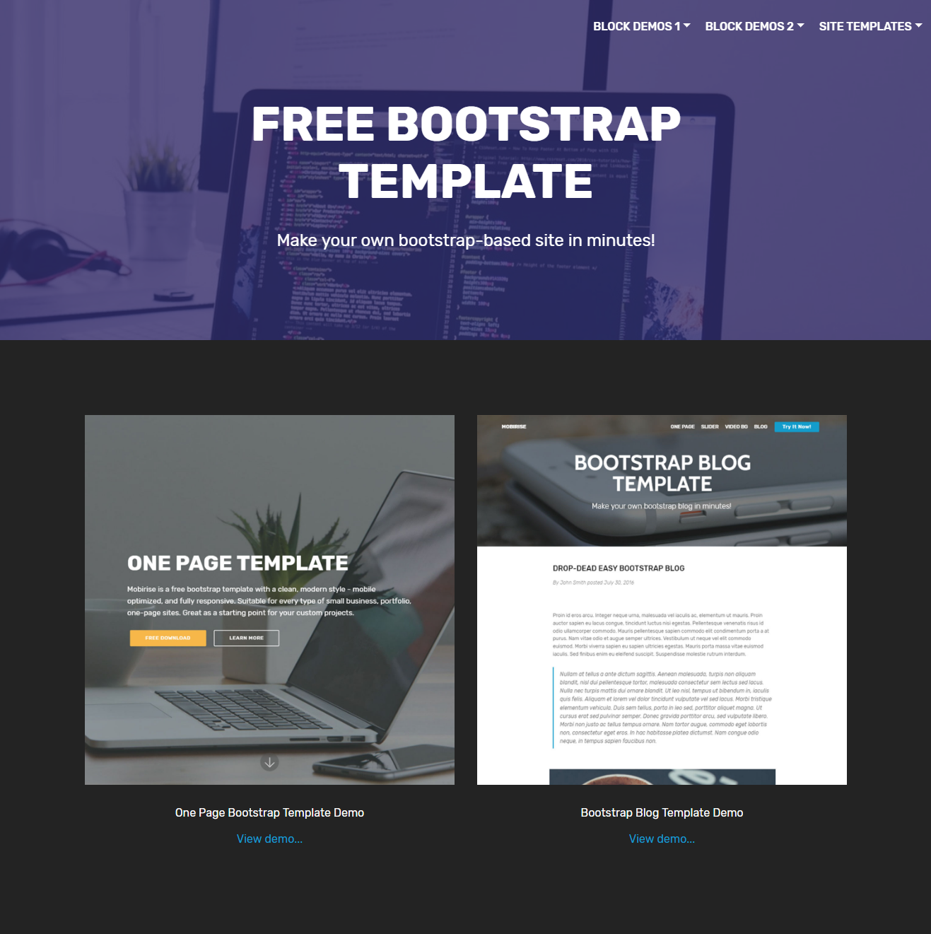 Free Bootstrap Templates