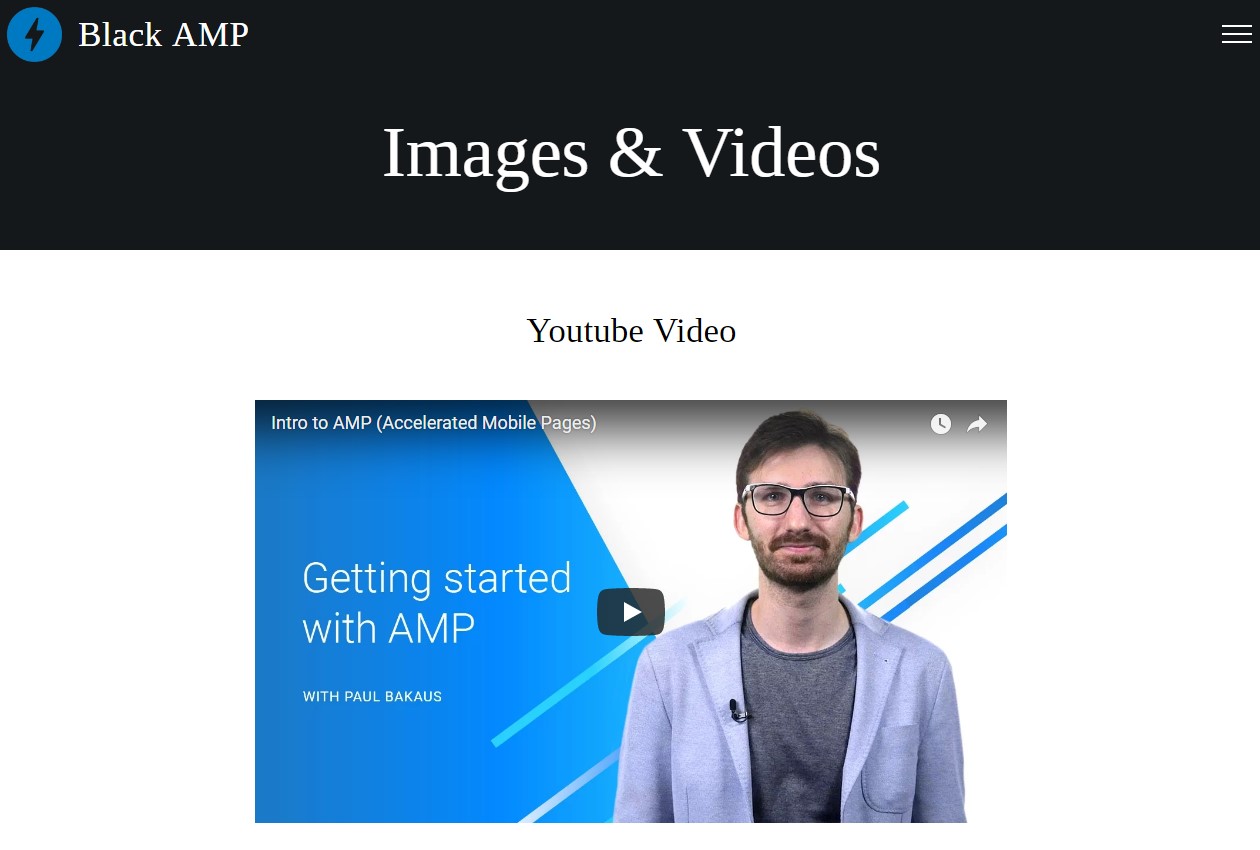 AMP HTML Images and Videos Template
