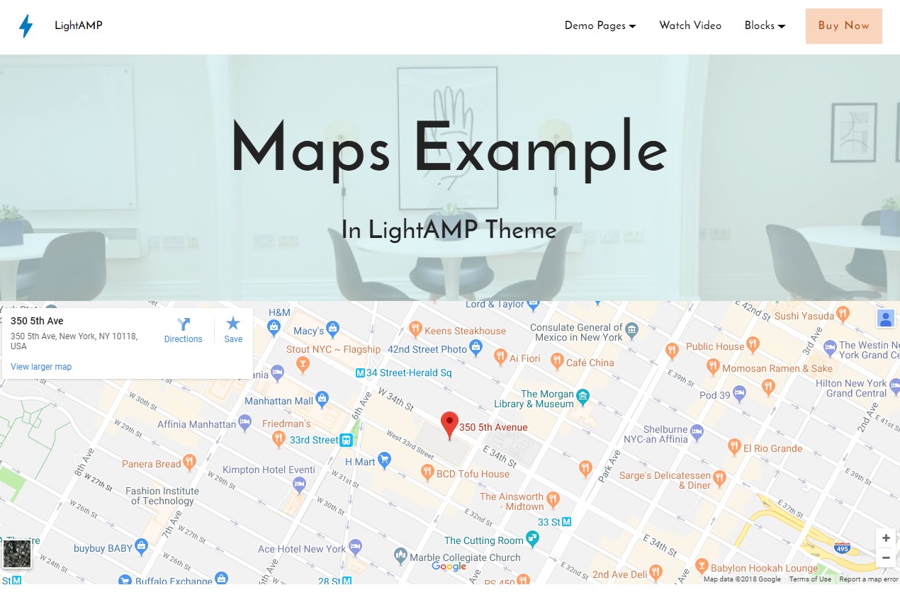 LightAMP HTML Map Template