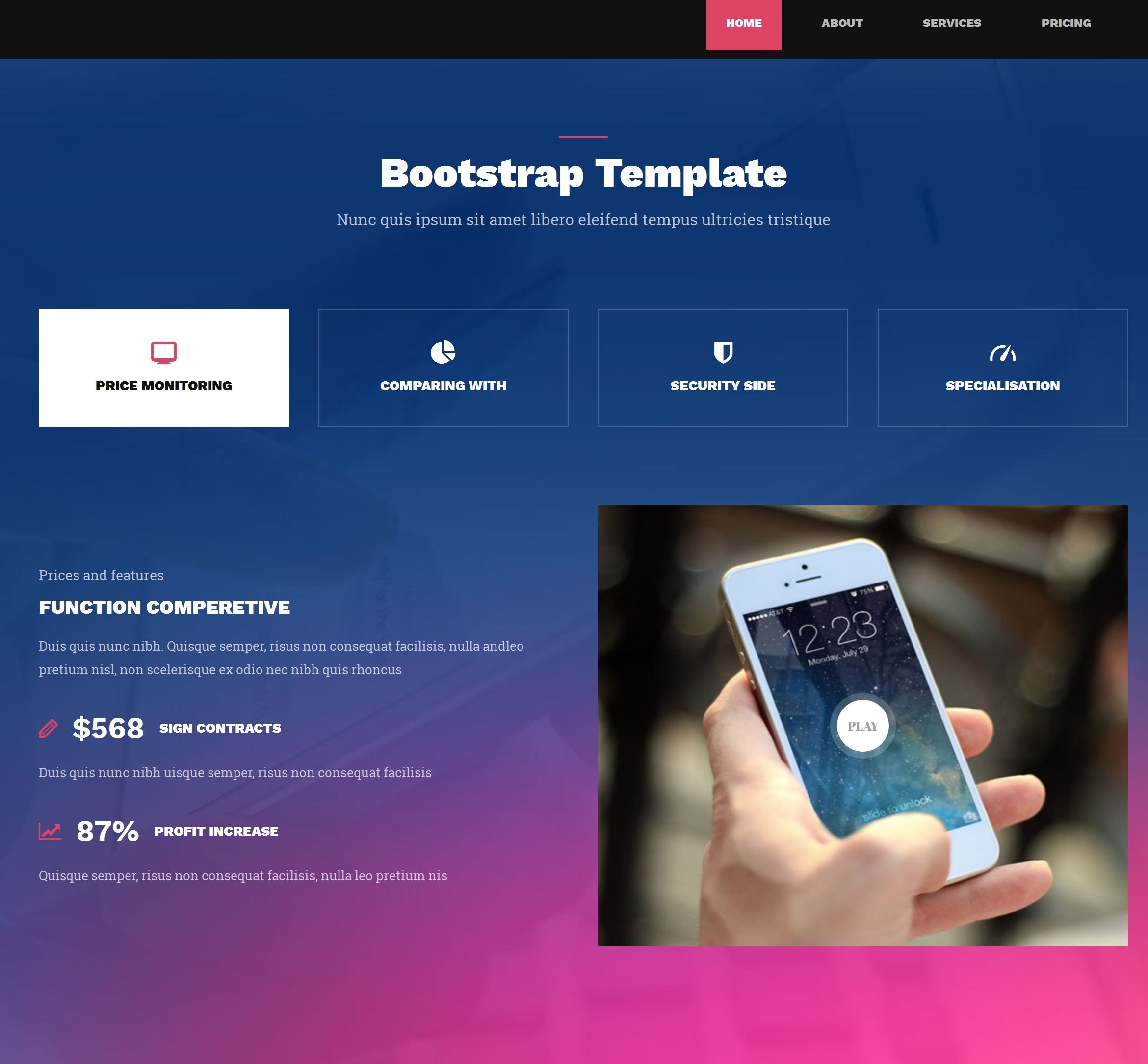 CSS3 Bootstrap Coming Soon Theme