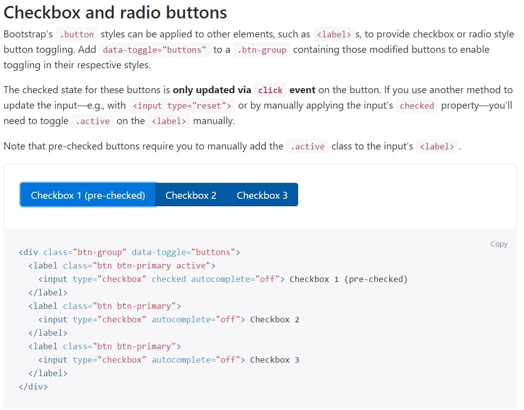 Bootstrap checkbox  authoritative documentation