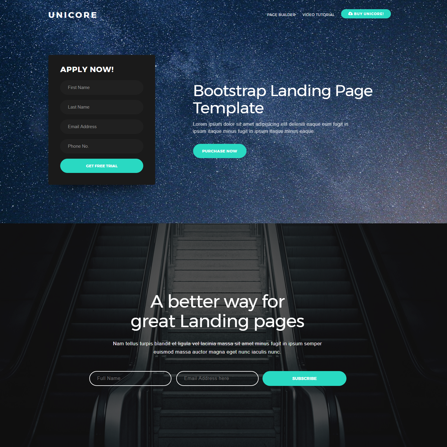 Free Download Bootstrap One Page Templates