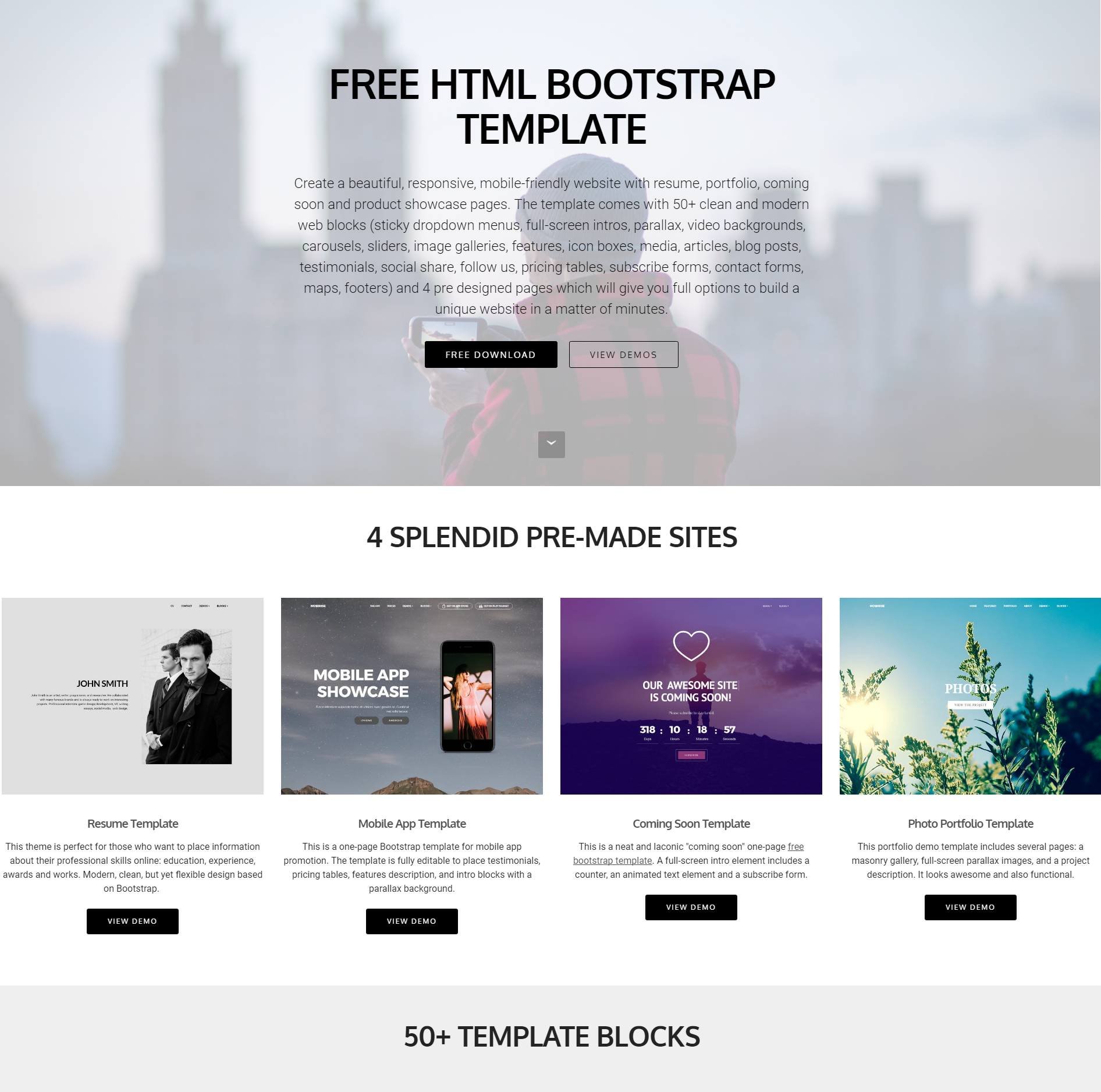 Bootstrap App Template Free from css3menu.com