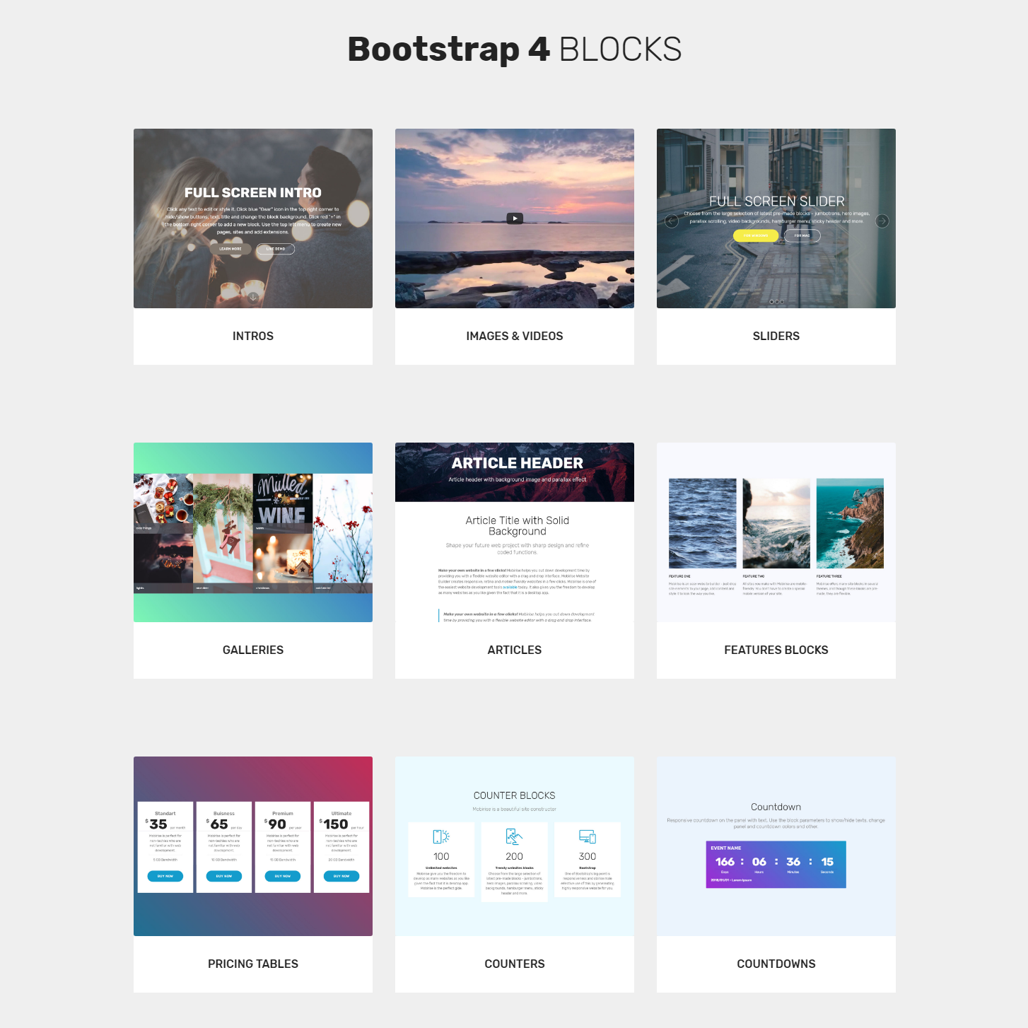 Free Download Bootstrap 4 blocks  Themes