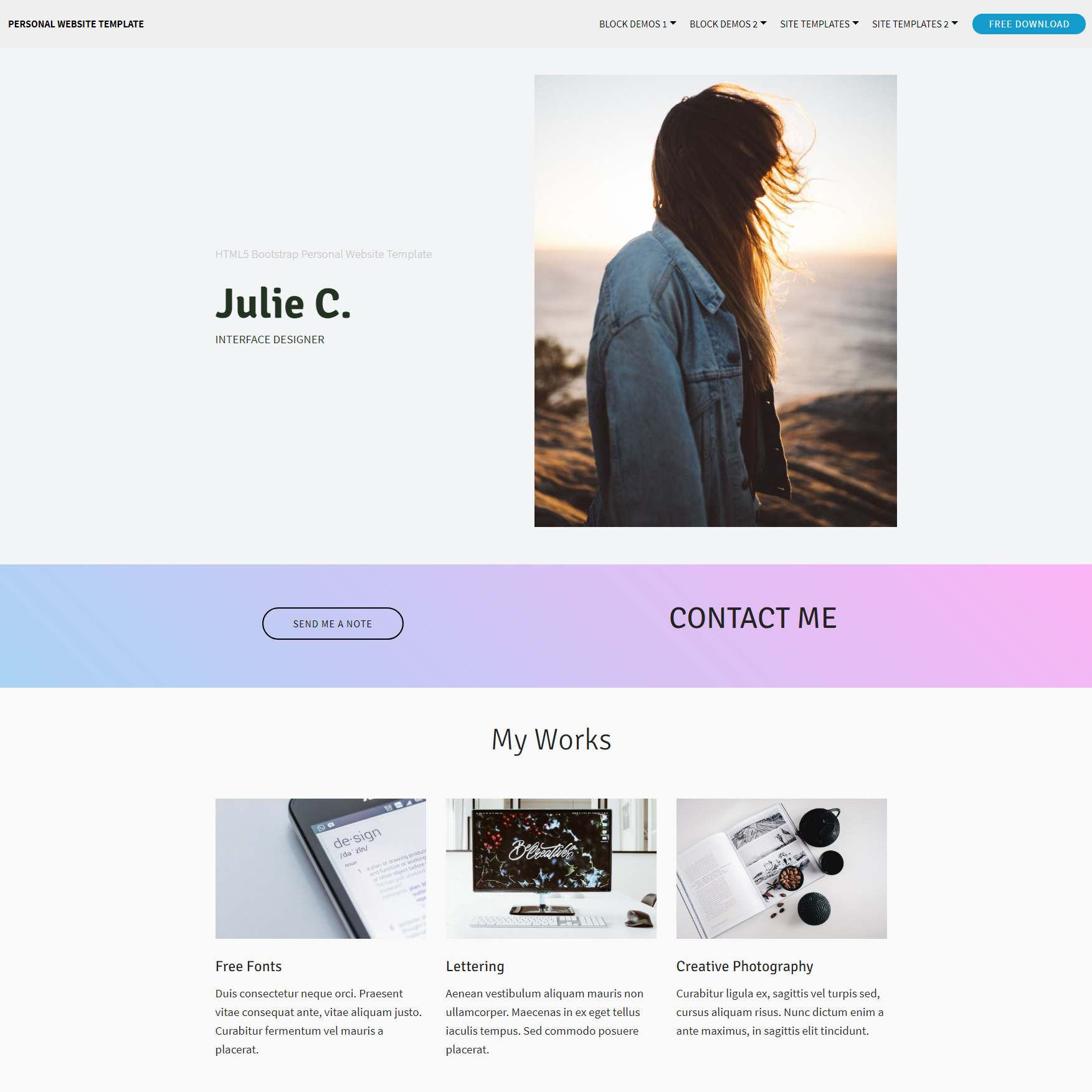 HTML Bootstrap Personal website Themes