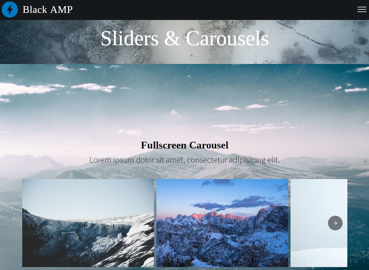 AMP HTML Sliders and Carousels Template