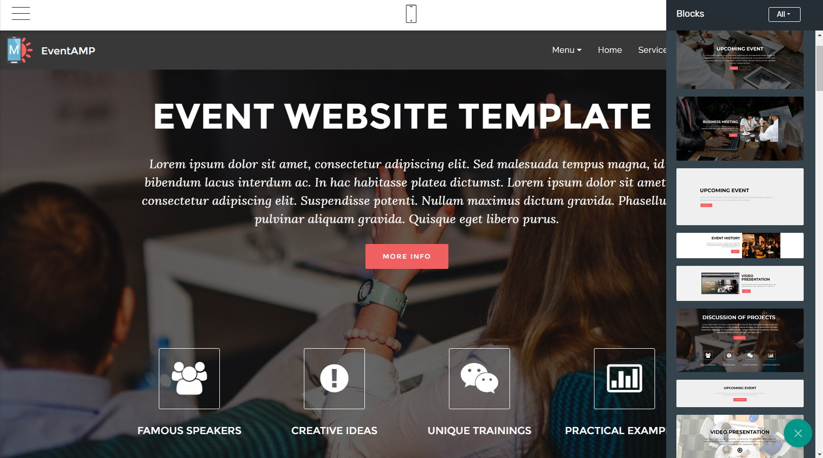 event website template