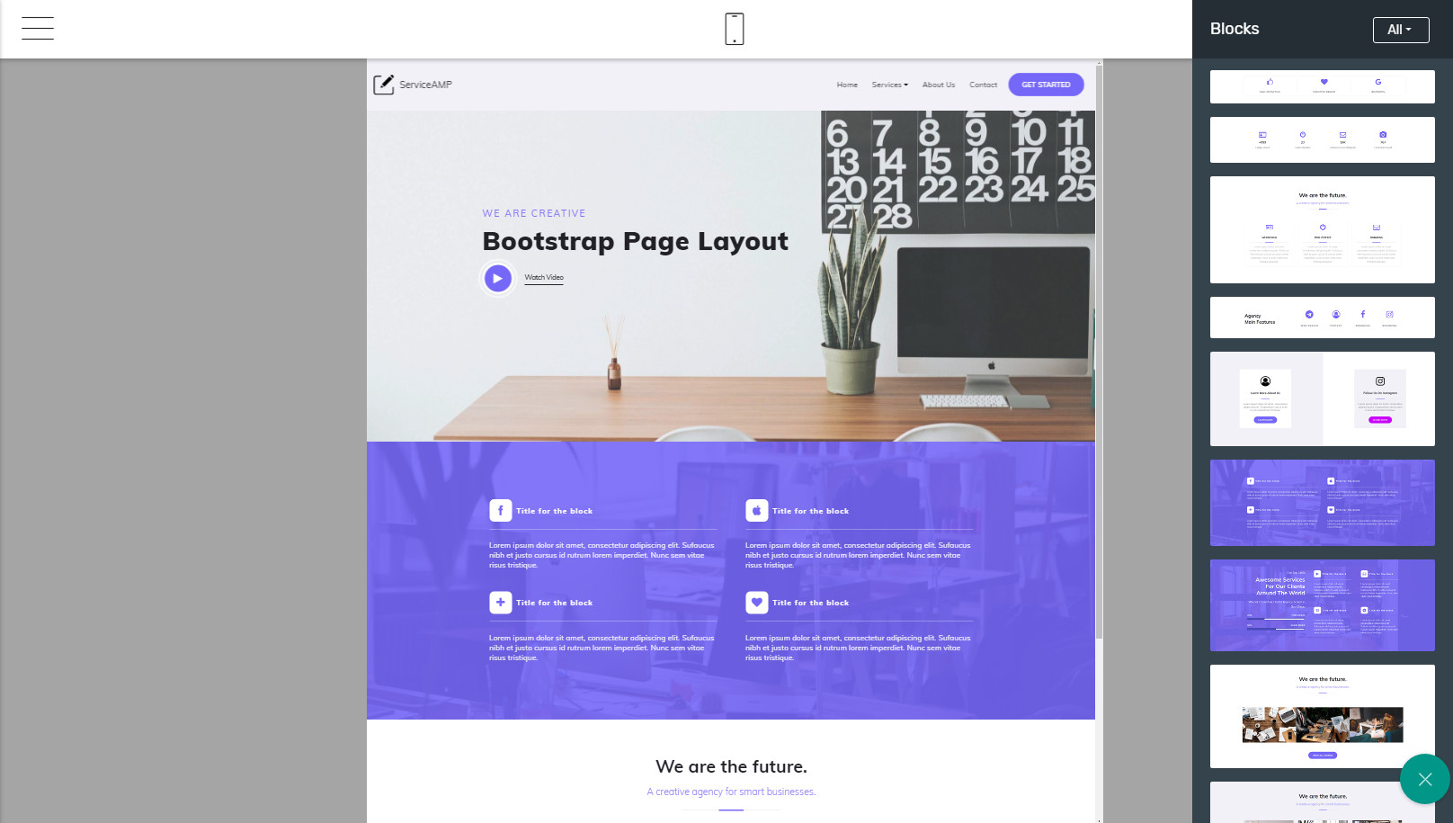 bootstrap page layout